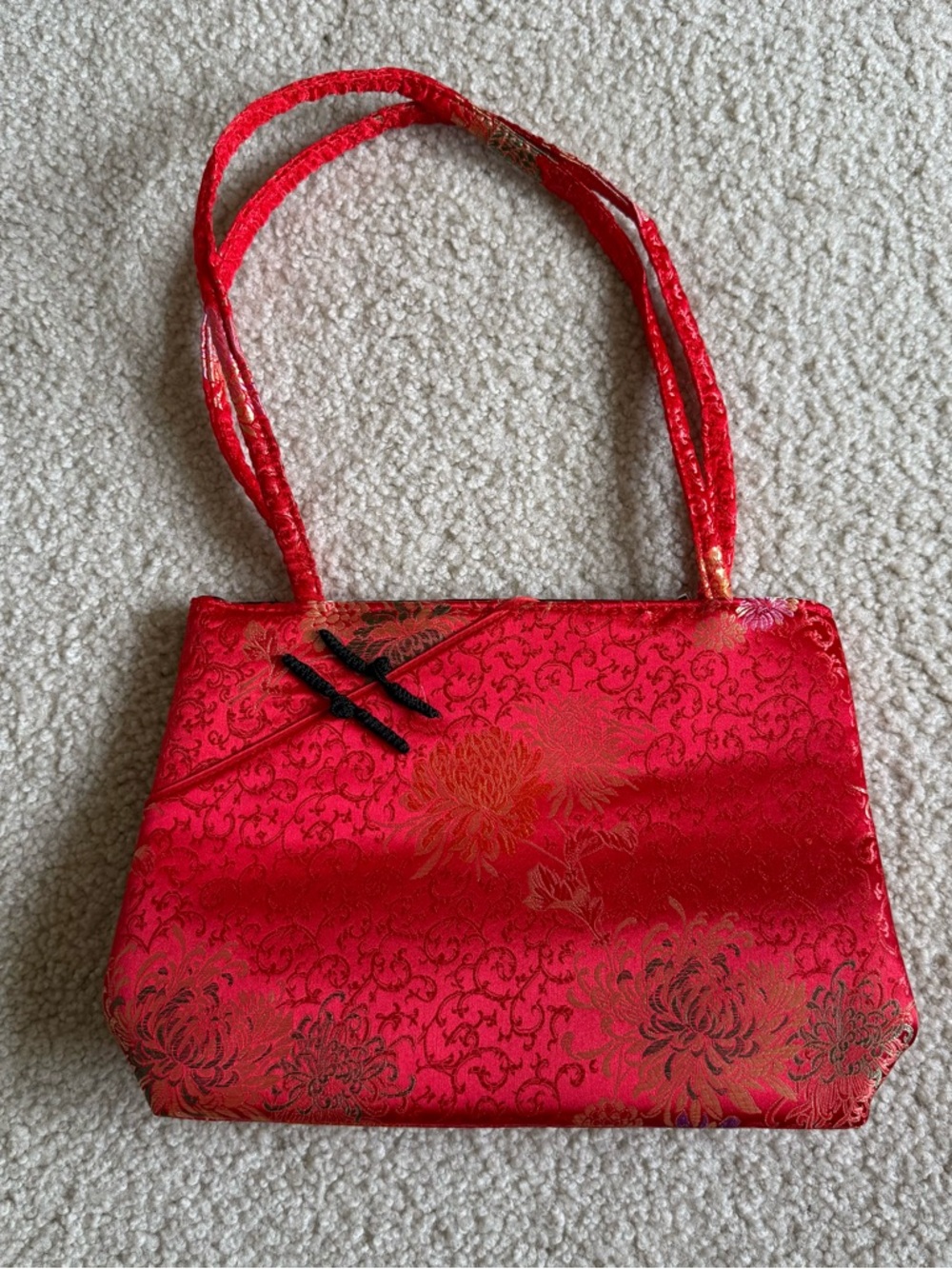 Asian inspired brocade shoulder bag
